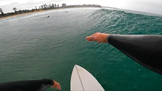 SURFING FUN WAVES AT A FAMOUS AUSTRALIAN BEACH BREAK! POV SURF (raw)