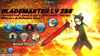 Toram Online - BladeMaster Lv 280 (Two-handed Sword) Consecutive Lunar Slash & OgreXGarde (2H/THS)