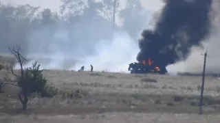 попадание ПТУР по грузовику Оккупационных карательных войск ВСУ