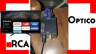 Falla y configuración  del conversor ( convertidor ) óptico rca para smar tv 50 pulgadas samsung 📺