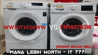 Mana Lebih Worth-it ??? Mesin Cuci LG FM1007N3W vs Samsung WW70T3020WW #fm1007n3w #ww70t3020ww