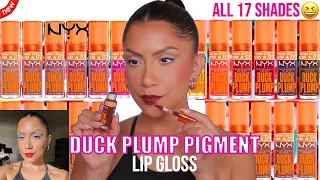 *new* NYX DUCK PLUMP HIGH PIGMENT LIP GLOSS + NATURAL LIGHTING LIP SWATCHES | MagdalineJanet