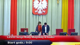 LXVIII Sesja Rady Miejskiej w Łodzi 16.11.2022