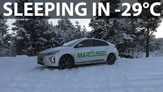 Sleeping in Hyundai Ioniq 28 kWh in Folldal