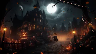 Autumn Shadow Town Halloween Ambience: Night Autumn Nature Sounds, Crunchy Leaves and White Noise 🎃