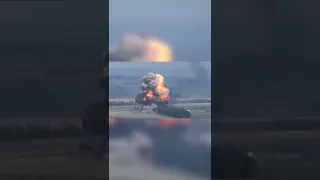 Ukrainian forces  hit a Russian MRL, causing a catastrophic ammunition detonation.