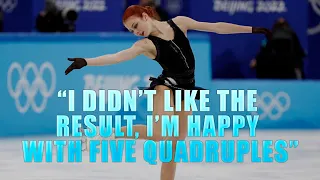 Figure skater Alexandra Trusova explained her emotions after the performance at the Beijing Olympics