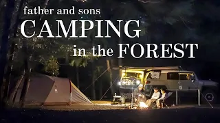 【父子キャンプ】森の中の卓球キャンプ カーサイドオーニング & アメニティドーム　BISONGEAR ROTOPAX