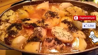 Рулетики из свиной корейки с сыром и грибами/Бонус на гарнир картофель