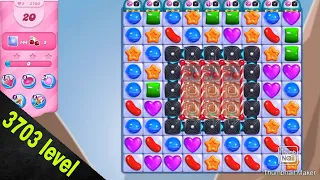 Candy crush Saga level 3703||clear all jelly & ingredients||No booster use||