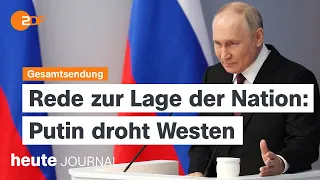 heute journal  29.02.24 Putin droht dem Westen, Scholz in Sachsen, olympisches Dorf Paris (english)