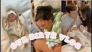 BIRTH VLOG: *emotional* GOING INTO LABOR AT 38 WEEKS + FIRST 24 HOURS WITH A NEWBORN