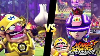 Mario Strikers Battle League Team Wario vs Team Peach in Jungle Retreat