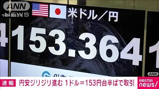 【為替】材料不足もジリジリ円安　介入警戒感で手探り(2024年5月6日)