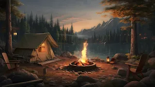 Campfire sounds for sleeping, relaxing, meditation music, ASMR sounds, sleep music, calm music, BGM