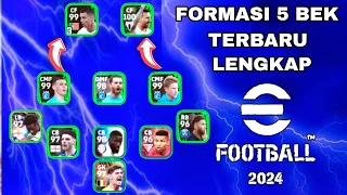 FORMASI 5 BEK TERBARU TERBAIK EFOOTBALL PES 2024 MOBILE 5-2-3 DAN 5-2-2-1 ANTI TEMBUS BEK LAWAN