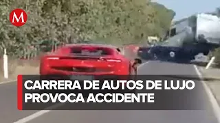 Captan momento de accidente en carretera México-Cuernavaca