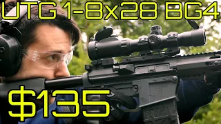 UTG 1-8x28 BG4 Reticle - Best Optic under $300 $200 $150 - Excellent Budget LPV Rifle/Pistol Scope