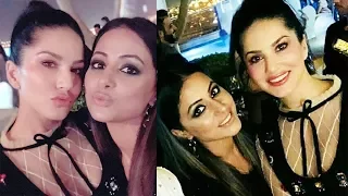 Hina Khan Partying with Sunny Leone at Dubai Fashion Week 2018