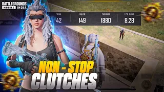 Non-Stop Clutches in iPhone 14 Pro Max | The Real Clutch Master | BGMI Highlights!