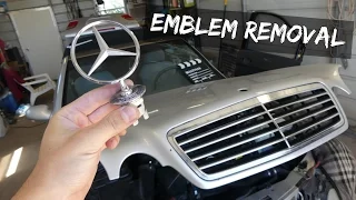 MERCEDES HOOD EMBLEM REMOVAL REPLACEMENT w210 CLK w208 C w202 S w220 w211