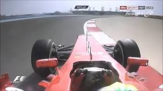 F1 Bahrain GP 2013 - FP2 - Onboard Massa Drifting