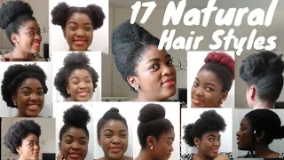 NATURAL HAIRSTYLES: 17 QUICK AND EASY HAIRSTYLES FOR SHORT AND MEDIUM HAIR //HOW TO