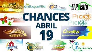 Resultados del Chance del Lunes 19 de Abril de 2021 | Loterias 😱🤑💰💵