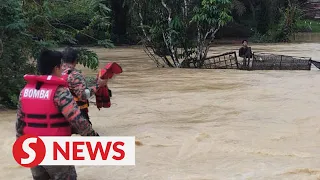 Bomba rescues man swept away by strong currents while going to work