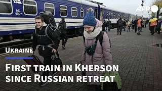 First passenger train arrives in Kherson since Russian forces' withdrawal | AFP
