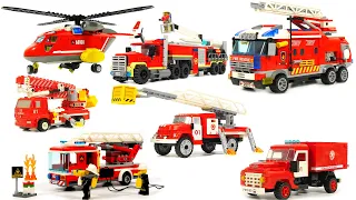 Fire Rescue sets. My big bricks collection! LEGO, SLUBAN, Qman and more!