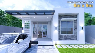 House design idea | Small House 6m x 9m (54sqm) | 2Bedroom