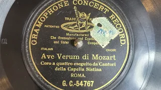 April 1902. Sistine Chapel Choir with Castrati sings Ave Verum di Mozart. Recorded in Sistine Chapel