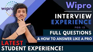 Wipro Interview Experience - HOW TO ANSWER LIKE A PRO🔥💥 | PGS: 12