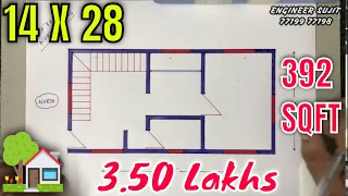 392 SQFT SMALL HOME DESIGN | 14 X 28 SQFT HOUSE PLAN I 14 X 28 GHAR KA NAKSHA I 14 X 28 HOME DESIGN