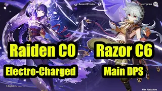 Razor C6 Main DPS & Raiden C0 Electro Charged spiral abyss floor 12 genshin impact