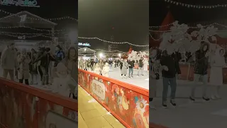 New Year and  Gum Ice Skating Rink On red square in Moscow