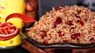 MAKE YOUR JAMAICAN RICE & PEAS LOOK AUTHENTIC USING CANNED BEANS | RICE & PEAS RECIPE  | Hawt Chef