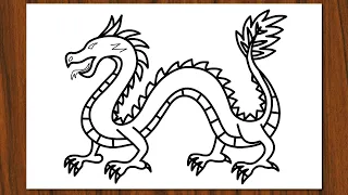Easy How to Draw a Chinese Dragon! Drawing Tutorial for Beginners