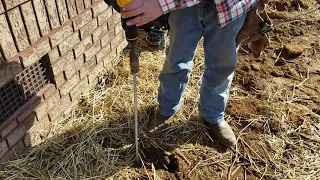 DeWalt Flexvolt 60v Cordless Hammer Drill driving an 8 foot ground rod.