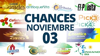 Resultados del Chance del Miércoles 3 de Noviembre de 2021 | Loterias 😱🤑💰💵