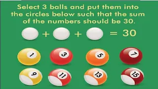 Select 3 balls and make the sum 30 - Only For Genius