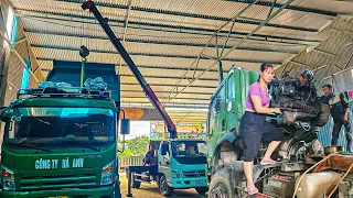 GENIUS GIRL: Maintenance Of Cranes, YC4E160-33 Truck Engine Cranes To Repair, Rescue Dongfeng Trucks