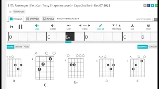 Passenger - Fast Car Tracy Chapman cover - Capo 2nd fret