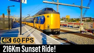Train Cab Ride NL / Long Sunset Ride! / Groningen - Zwolle - Schiphol Airport / ICM IC / June 2023