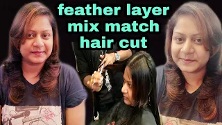 Feather layer mix match hair cut || Jawed Habib || Sinsane.vlog