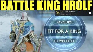 How to beat "King hrolf" boss God of war Ragnarok (grave mistake trophy guide) - Battle King hrolf