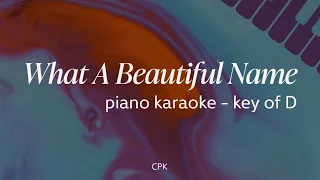 What A Beautiful Name - Hillsong Worship | Piano Karaoke [Lower Key of C]