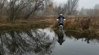 Off road,  river ford on Honda Africa twin 750, Transalp, Geon