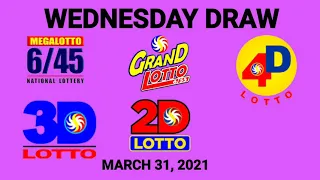 Lotto Result March 31, 2021 - Wednesday Draw (2D, 3D, 4D, 6/45, 6/55)